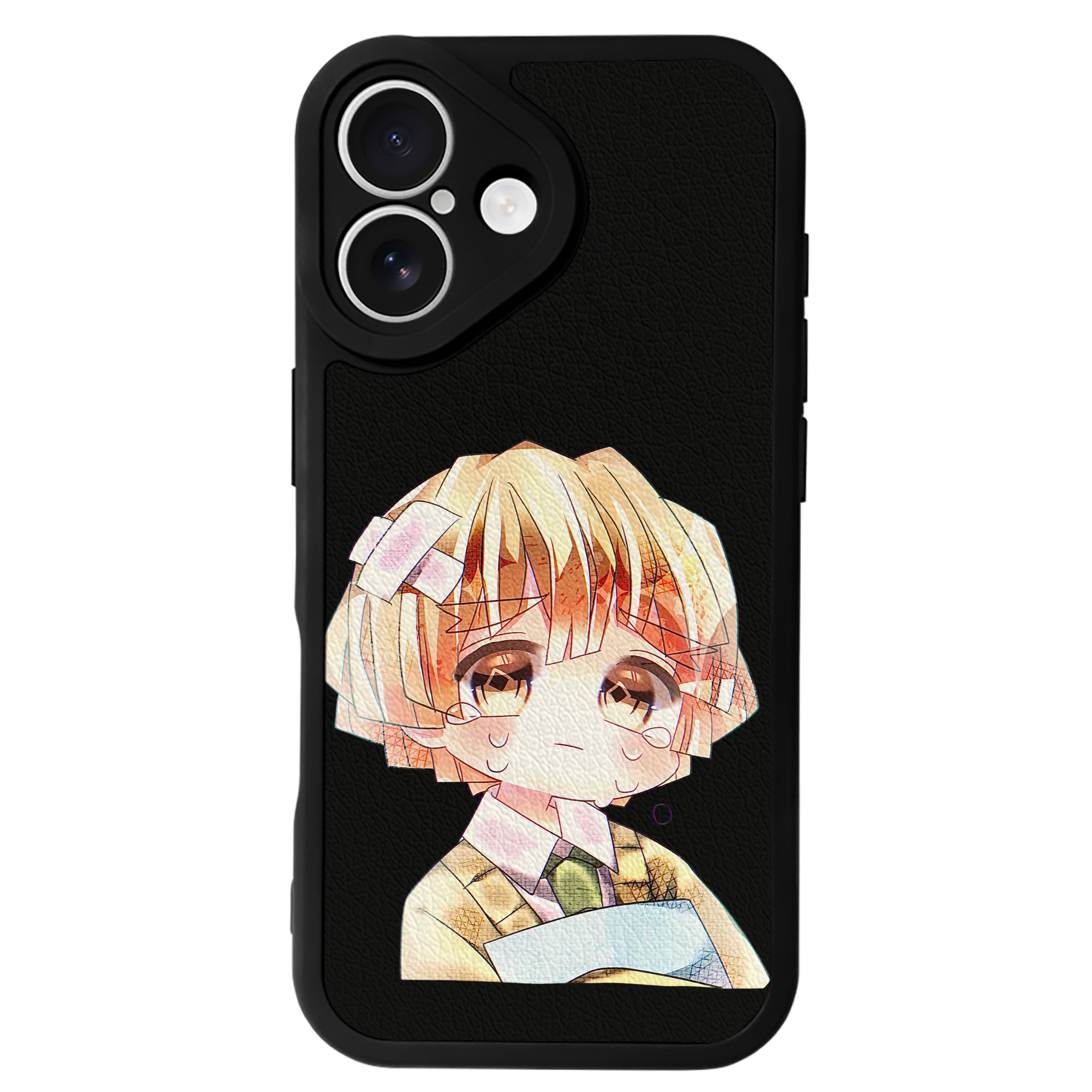 （画像用） 鬼滅の刃（きめつのやいば）我妻 善逸／あがつま ぜんいつ Agatsuma Zenitsu 【iPhone 16シリーズ対応】シリコンスマホケース（レザー調） 材質：シリコン